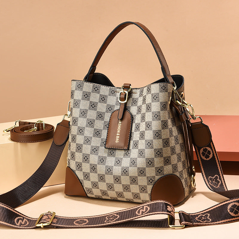 Sac à bandoulière motif damier pour femme