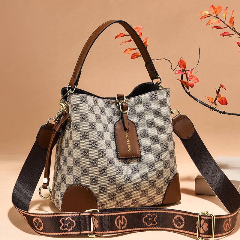 Sac à bandoulière motif damier pour femme