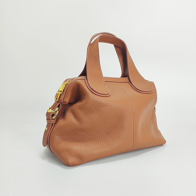 Sac à main à bandoulière en cuir véritable pour femme