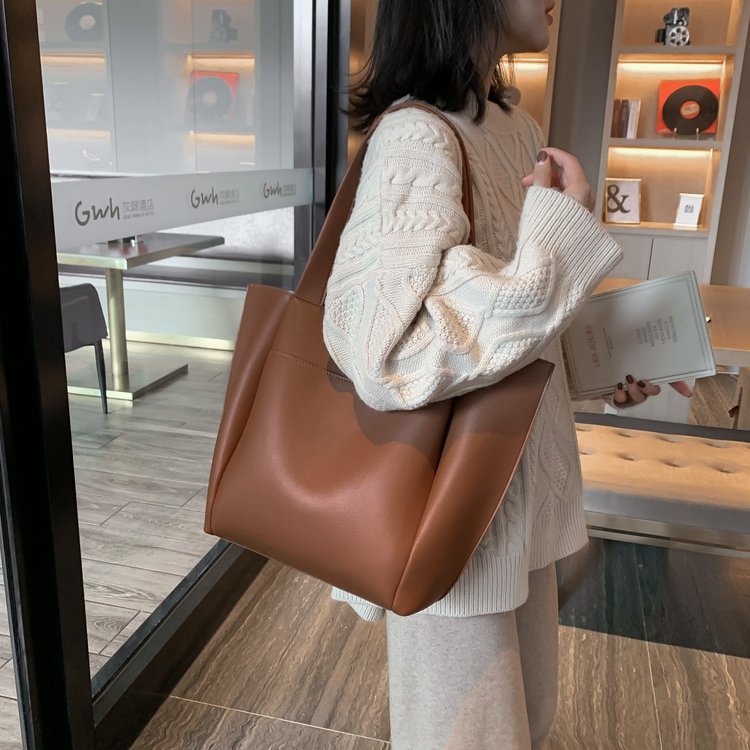 Sac fourre tout bandoulière 2 plis pour femme