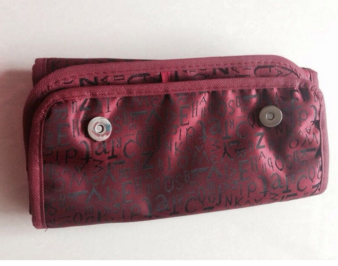 Grande trousse de toilette motif lettres, pliable pour femme