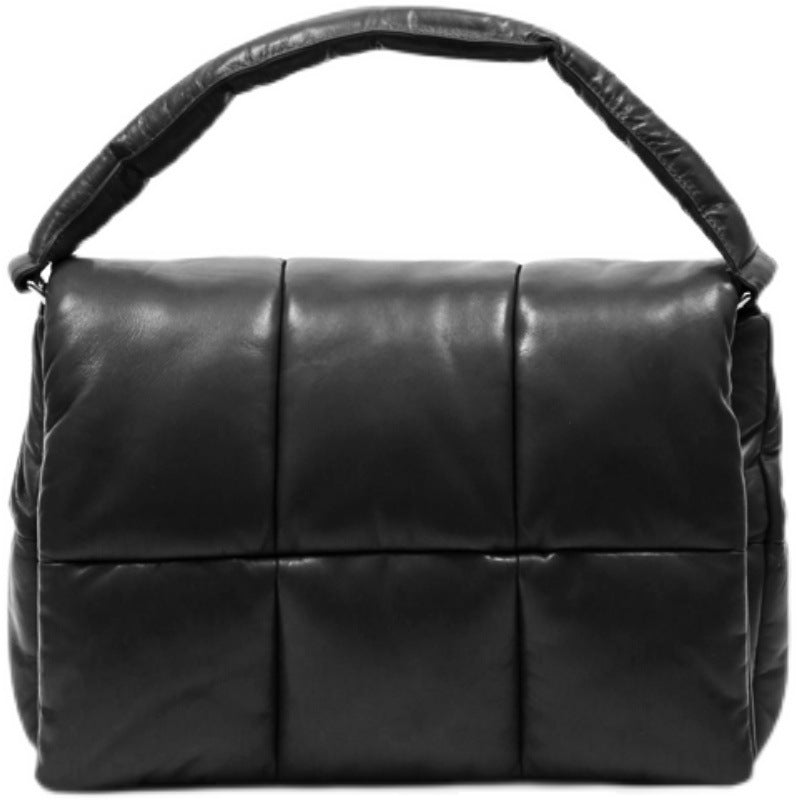 Sac à main type messager avec surpiqure noir