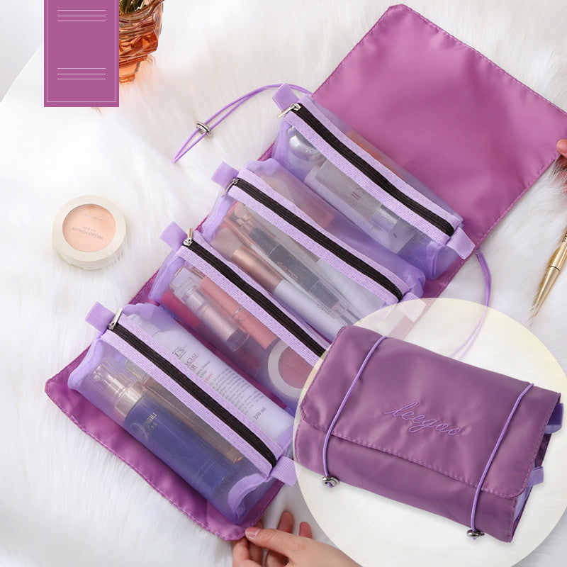 Trousse de toilette en maille violette