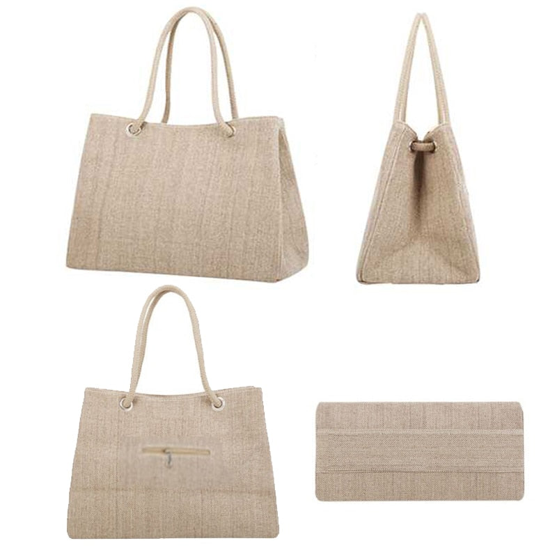 Sac fourre tout bandoulière en coton, sac shopping pour femme