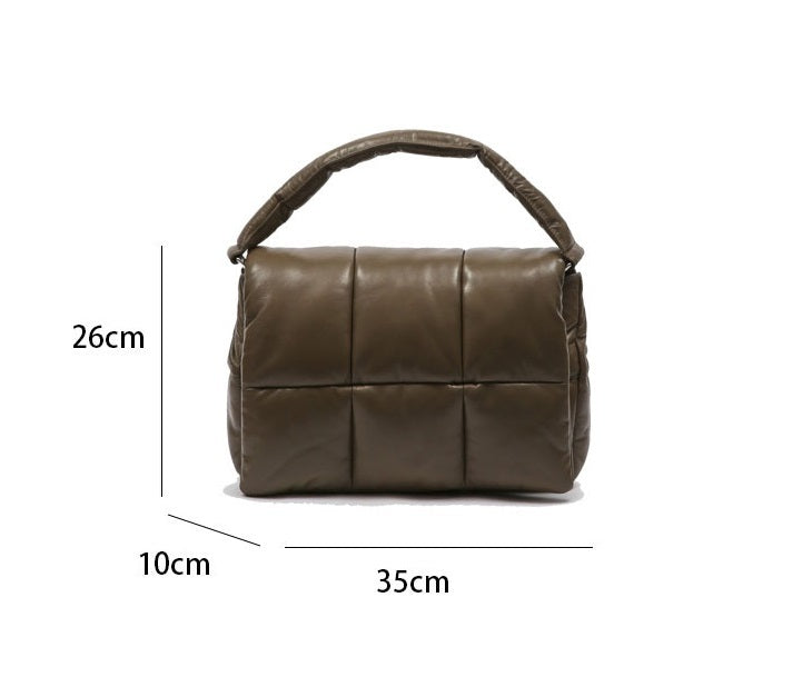 Sac à main type messager avec surpiqure marron