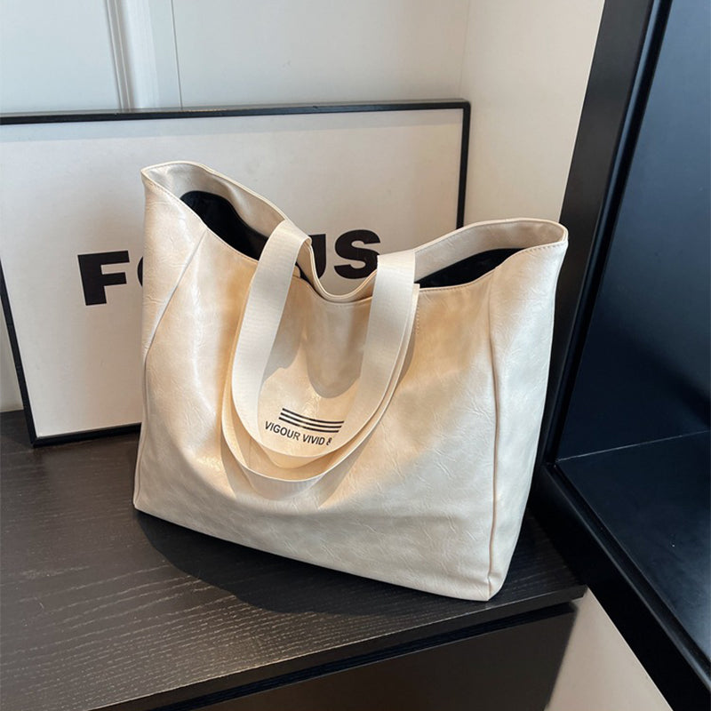 Sac fourre tout bandoulière design verni de grande capacité pour femme