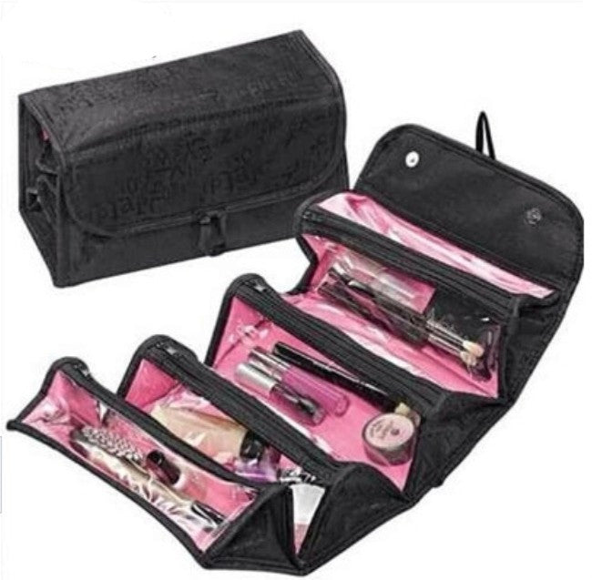 Grande trousse de toilette motif lettres, pliable pour femme