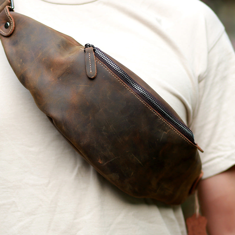 Sac de poitrine type banane vintage pour homme