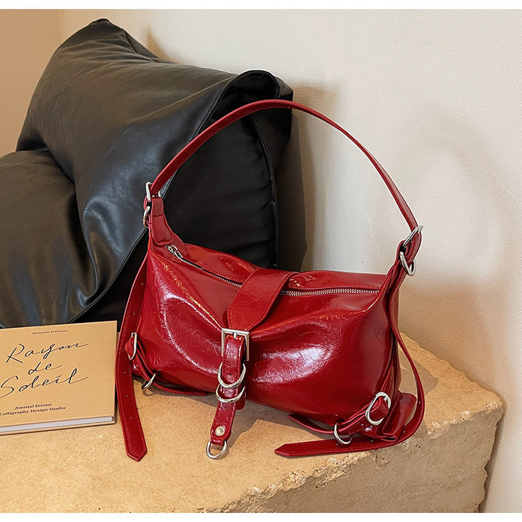 Petit sac à bandoulière type messager rouge