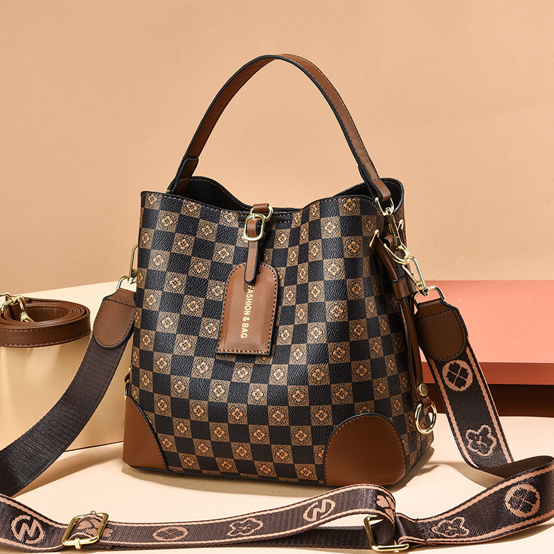 Sac à bandoulière motif damier pour femme