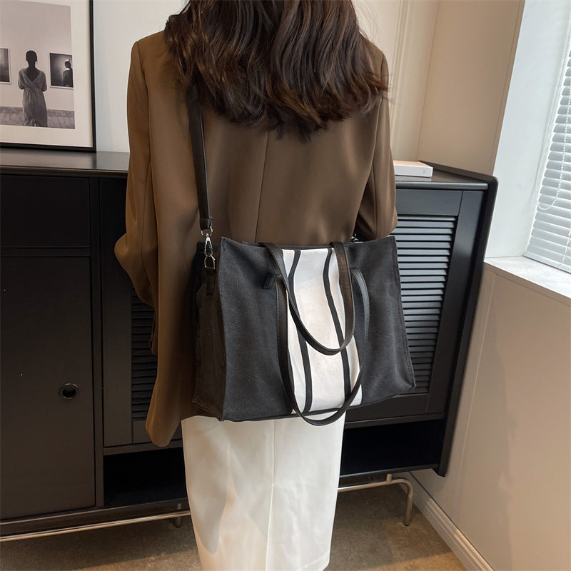 Sac en toile de grande capacité à la mode pour femme