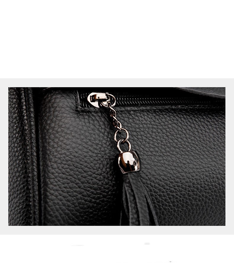 Sac à bandoulière en cuir noir classique pour femme