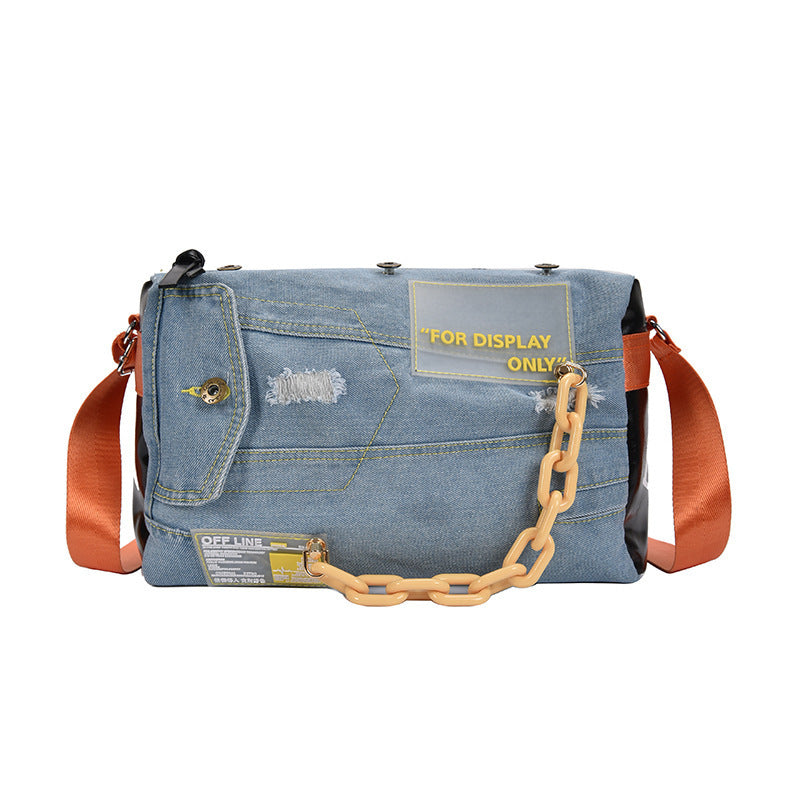 Sac de sport de yoga à bandoulière design denim pour femme