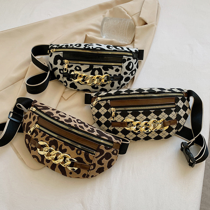 Sac banane de poitrine à motifs variés pour femme