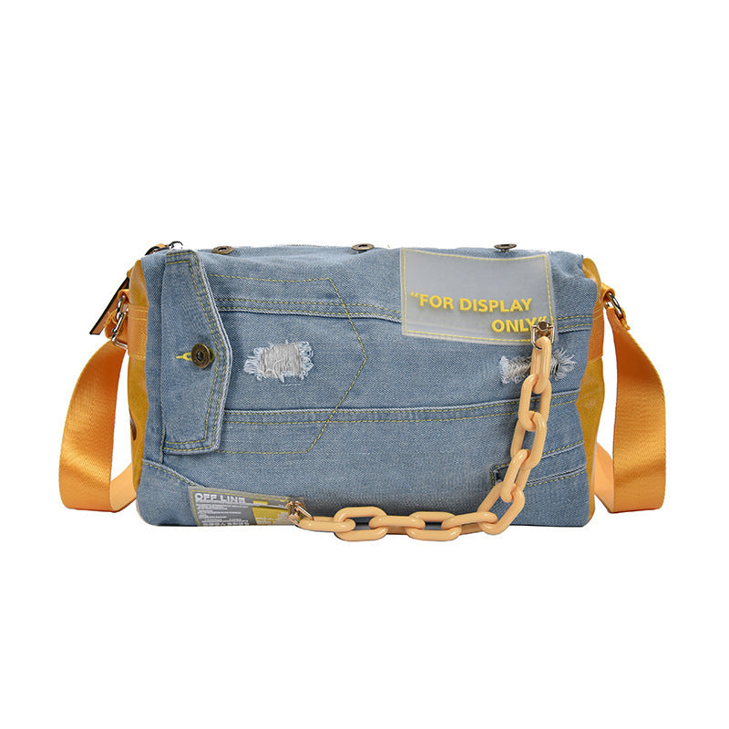 Sac de sport de yoga à bandoulière design denim pour femme