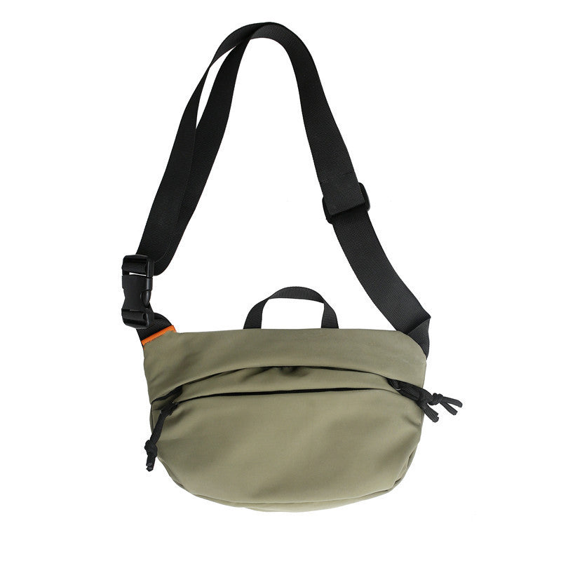 Grand sac poitrine à bandoulière vert type banane tendance et unisexe