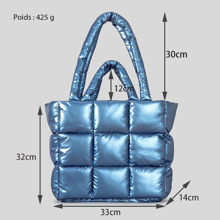 Sac fourre tout bandoulière matelassé à carreaux pour femme