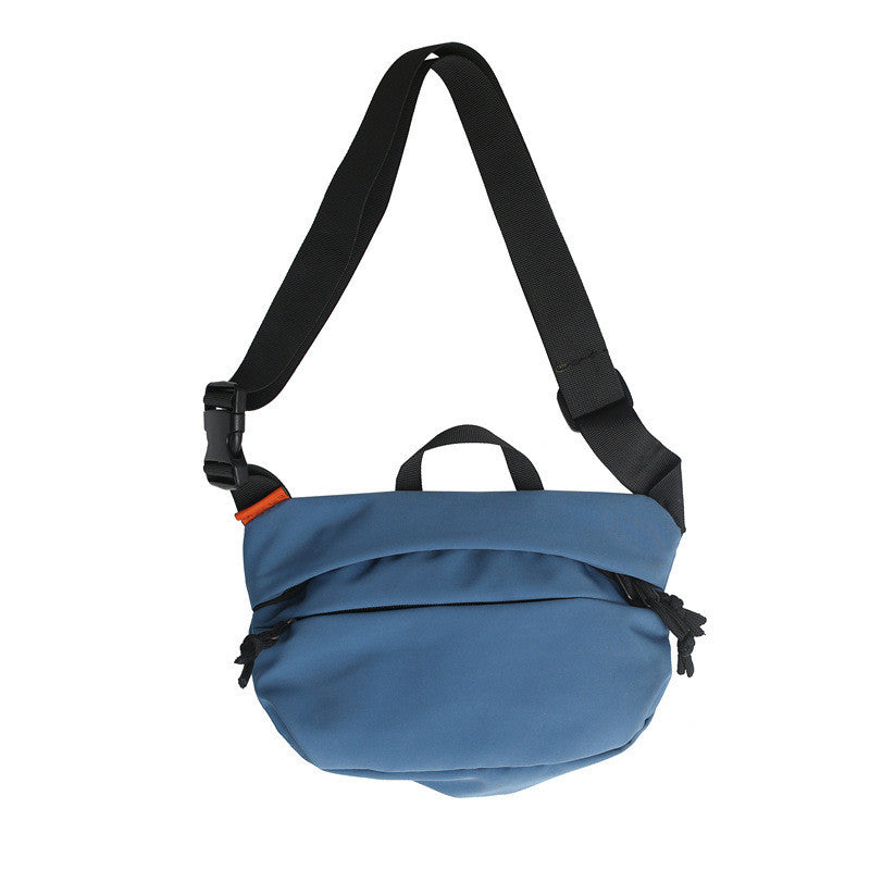 Grand sac poitrine à bandoulière bleu type banane tendance et unisexe