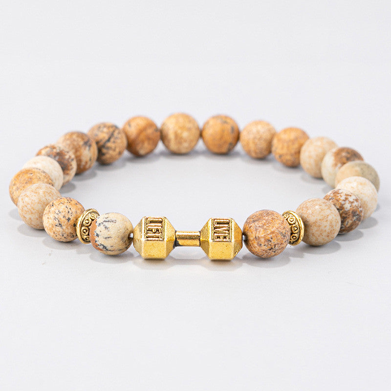 Bracelet homme perle en pierre 4