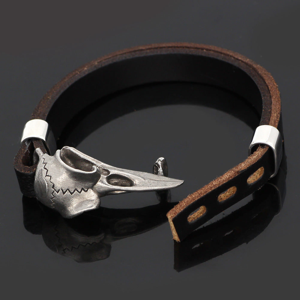 Bracelet Viking crâne de corbeau