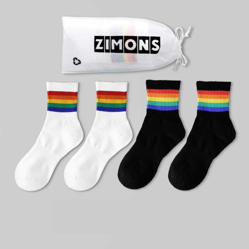 Chaussettes Rainbow fines en coton pour homme