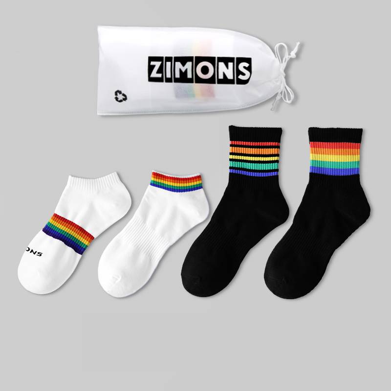 Chaussettes Rainbow fines en coton pour homme