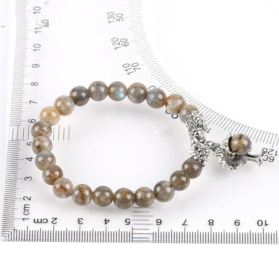 Bracelet en perle de pierres naturelles grises