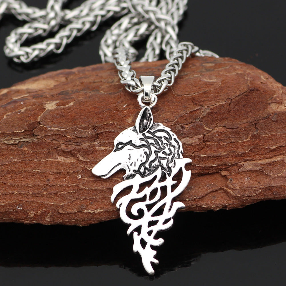 Collier Viking à tête de loup