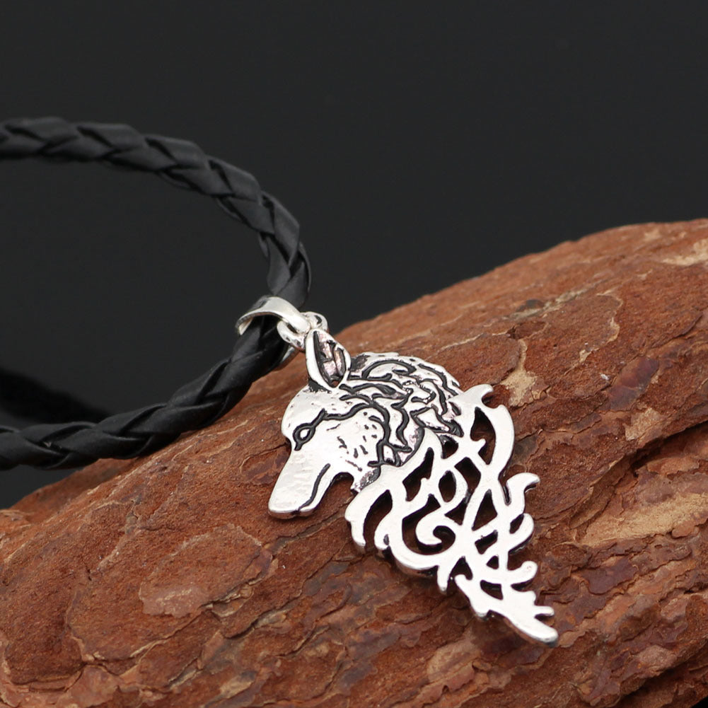 Collier Viking à tête de loup