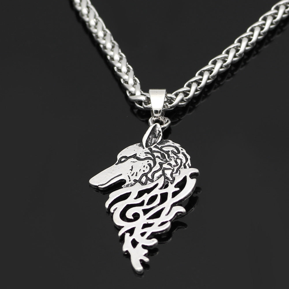 Collier Viking à tête de loup