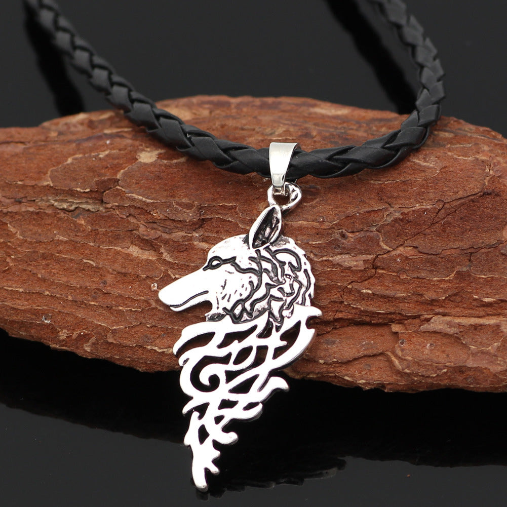 Collier Viking à tête de loup