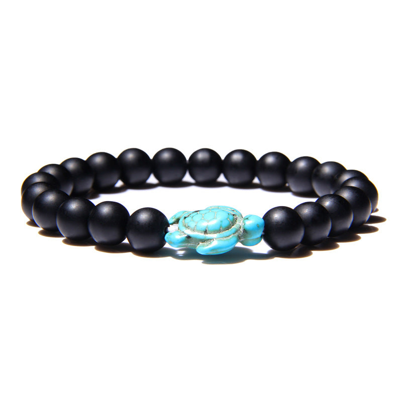 Bracelet de perles avec tortue turquoise B