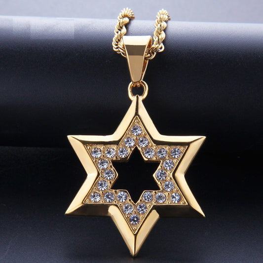 Pendentif étoile hexagonale Hip Hop