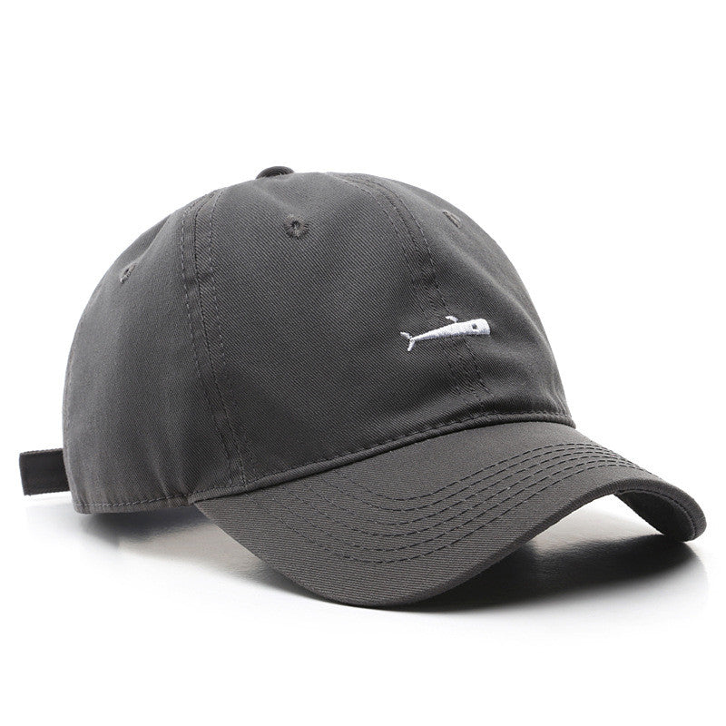 Casquette baseball unisexe logo baleine stylisée