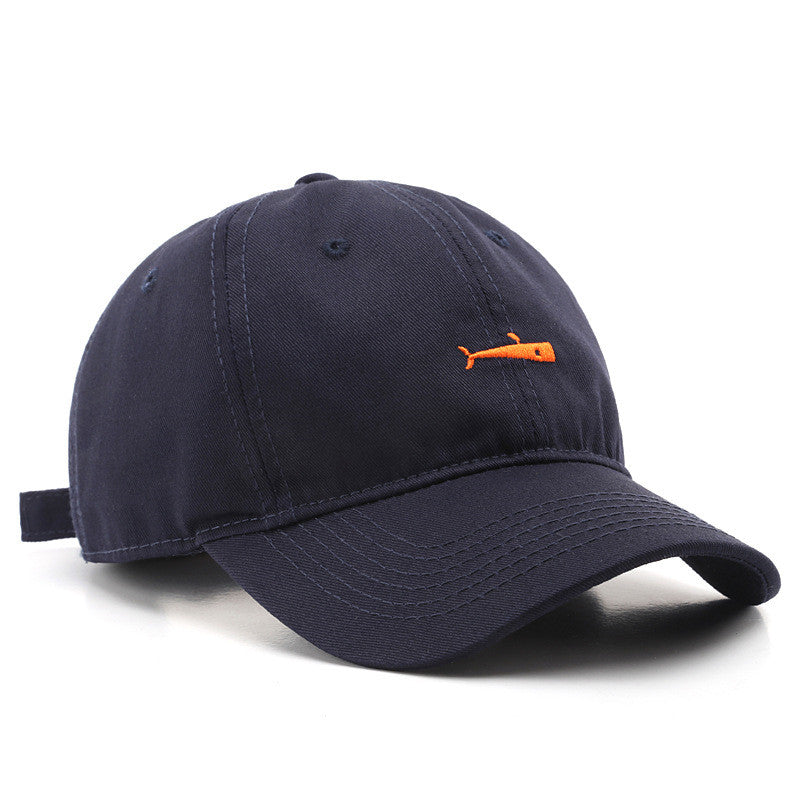 Casquette baseball unisexe logo baleine stylisée