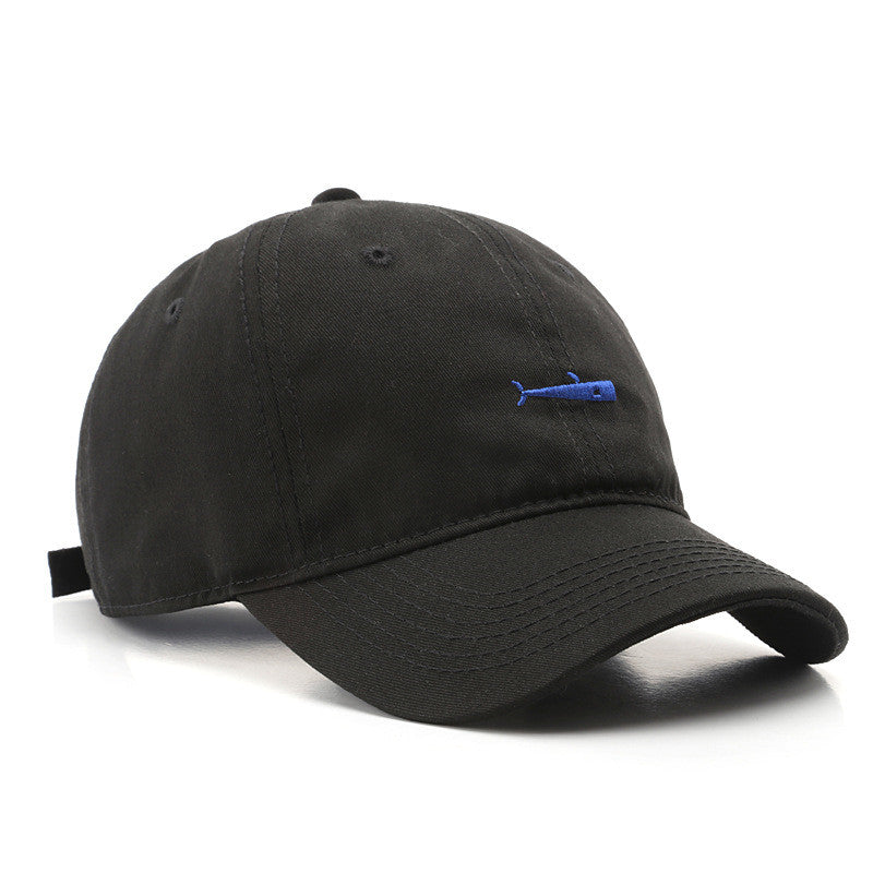 Casquette baseball unisexe logo baleine stylisée