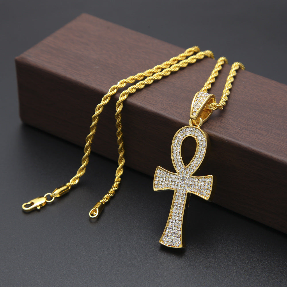 Collier avec croix de Ankh hip hop