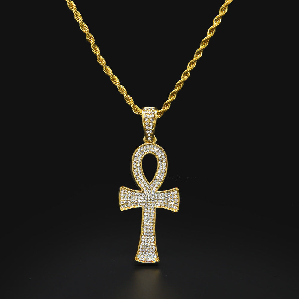 Collier avec croix de Ankh hip hop