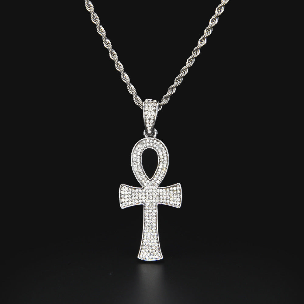 Collier avec croix de Ankh hip hop