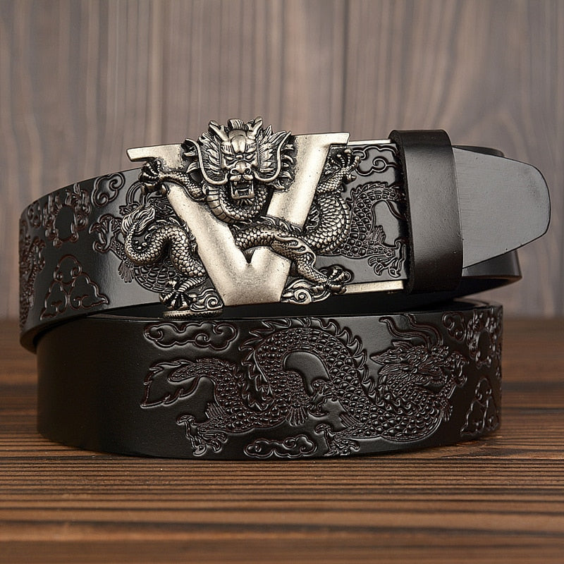 Ceinture en cuir boucle dragon