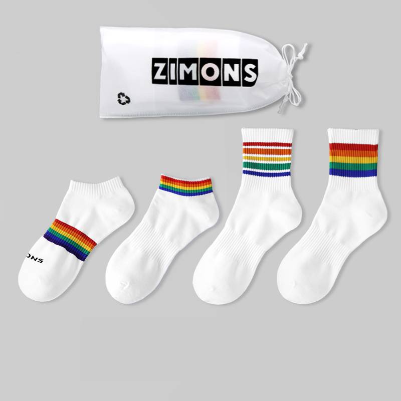 Chaussettes Rainbow fines en coton pour homme