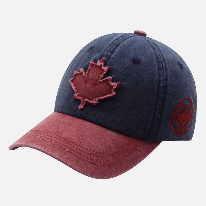 Casquette de baseball délavée motif feuille d'érable