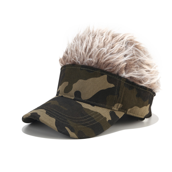 Casquette avec cheveux pour homme et femme