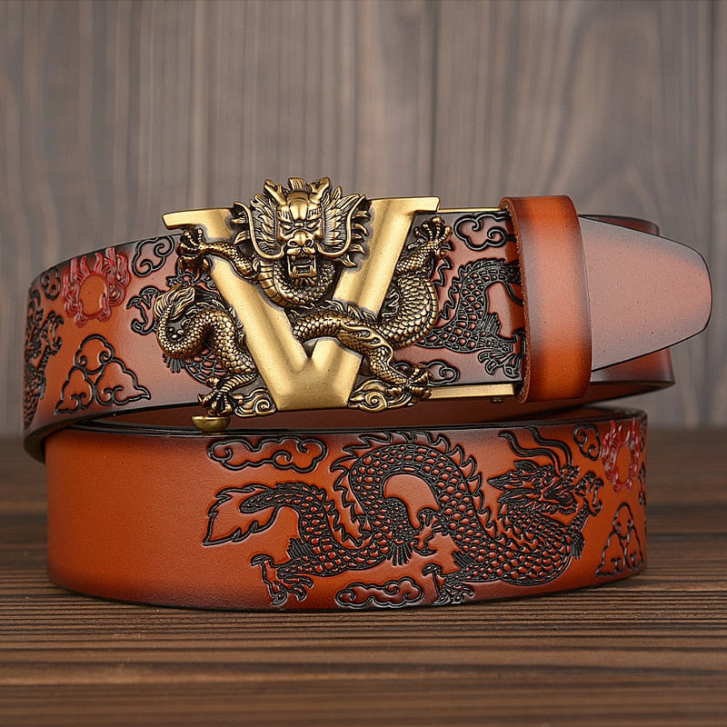 Ceinture en cuir boucle dragon