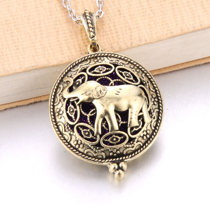 Collier d'huiles essentielles pour l'aromathérapie - chouette, éléphant et arbre