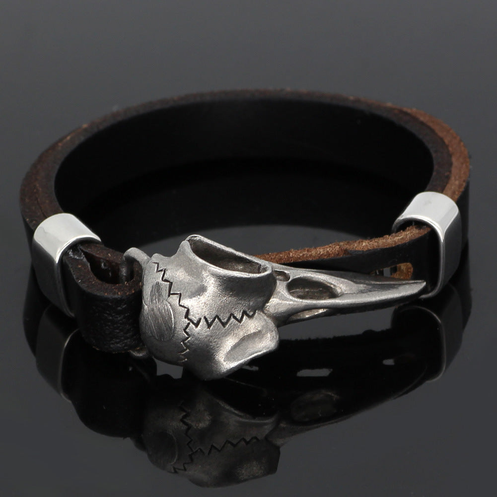 Bracelet Viking crâne de corbeau