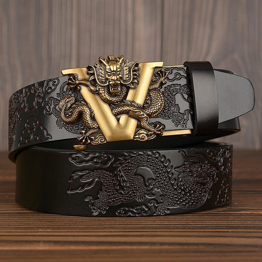 Ceinture en cuir boucle dragon