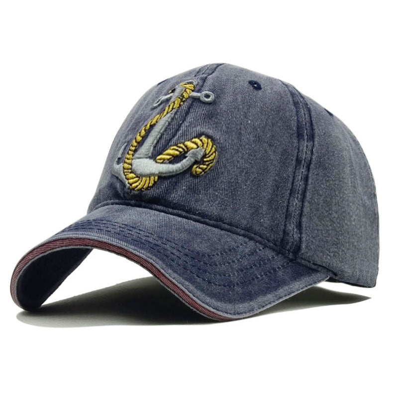 Casquette baseball rétro motif ancre