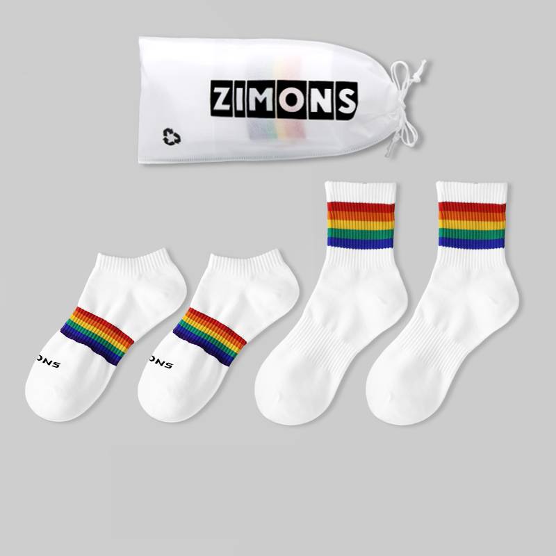 Chaussettes Rainbow fines en coton pour homme