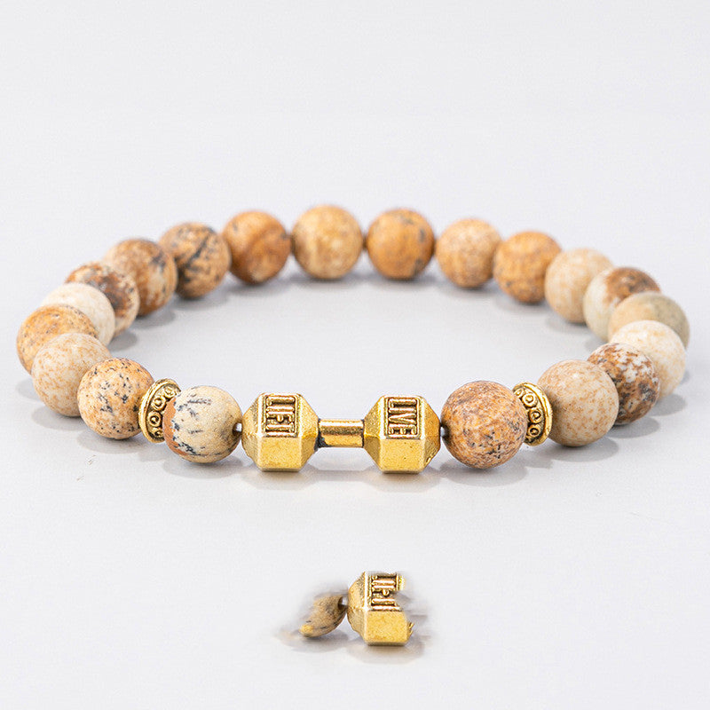 Bracelet homme perle en pierre 3